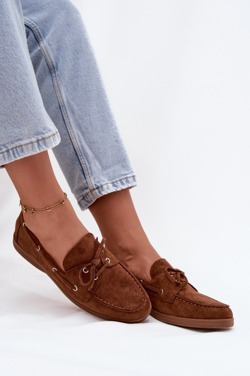 Schuhe Mokassins für Damen mit stilvollen Details braune Farbe Calivra Schuhe Mokassins für Damen mit stilvollen Details braune Farbe Calivra