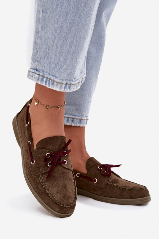 Schuhe Mokassins für Damen mit stilvollen Details Khaki-Farbe-Farbe Calivra Schuhe Mokassins für Damen mit stilvollen Details Khaki-Farbe-Farbe Calivra