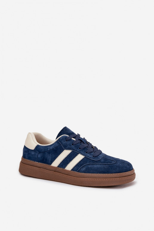 Sneakers Stilvollllschuhe Feminin aus INildleder mit einer Plattform Dunkelblau Sylviona Sneakers Stilvollllschuhe Feminin aus INildleder mit einer Plattform Dunkelblau Sylviona