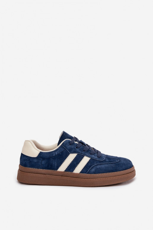 Sneakers Stilvollllschuhe Feminin aus INildleder mit einer Plattform Dunkelblau Sylviona Sneakers Stilvollllschuhe Feminin aus INildleder mit einer Plattform Dunkelblau Sylviona