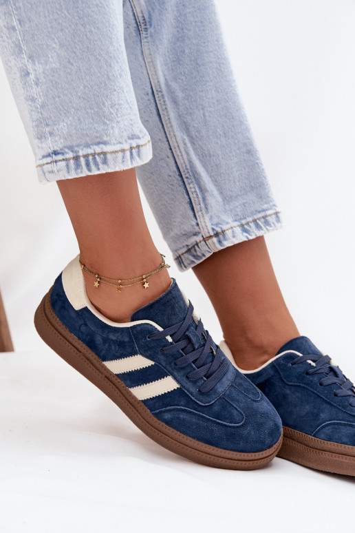 Sneakers Stilvollllschuhe Feminin aus INildleder mit einer Plattform Dunkelblau Sylviona Sneakers Stilvollllschuhe Feminin aus INildleder mit einer Plattform Dunkelblau Sylviona