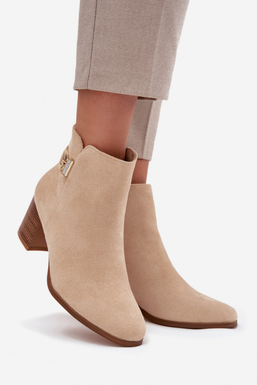 sich Zuarm laufen Damenstiefel Ze goldene Farbem Detalem Beige Renora