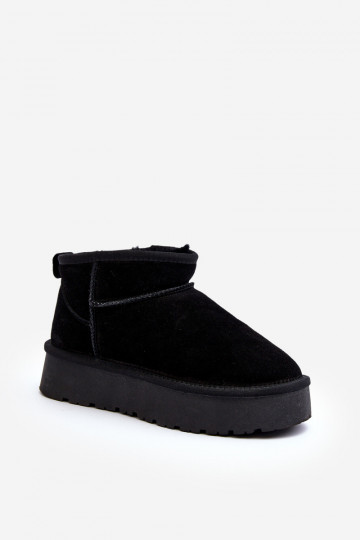 Warme Wildleder-Snowboots, schwarz, Nucca