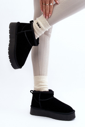 Warme Wildleder-Snowboots, schwarz, Nucca 2