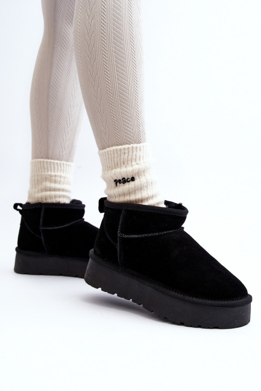 Modisch aus INildleder Niedrig Schneestiefel schZuarze Farbe Nucca Modisch aus INildleder Niedrig Schneestiefel schZuarze Farbe Nucca