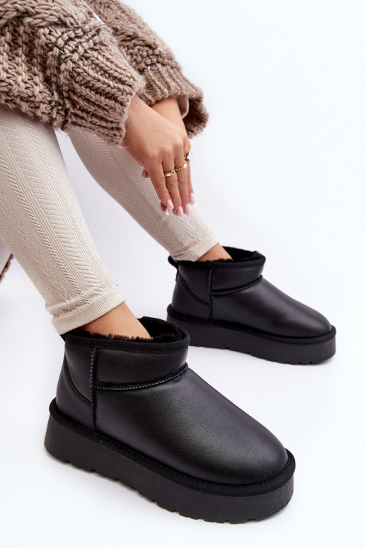 Haut Feminin Schneestiefel mit einer Plattform schZuarze Farbe Loreley