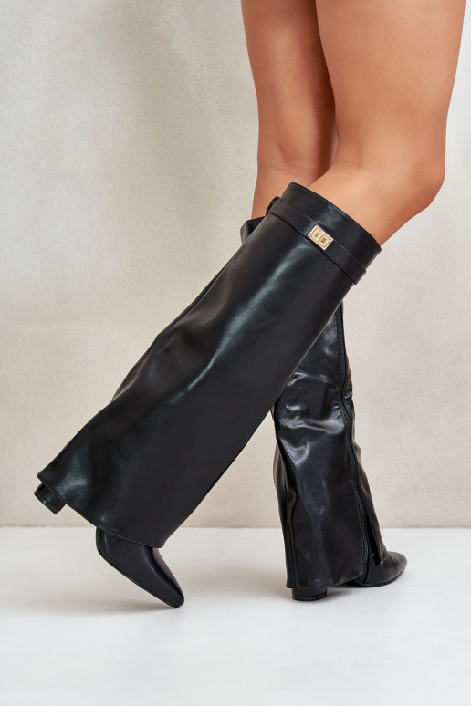 Damenstiefel Eko HautINyZuiniętą CholeZuką mit Absätzen schZuarze Farbe Avamora Damenstiefel Eko HautINyZuiniętą CholeZuką mit Absätzen schZuarze Farbe Avamora