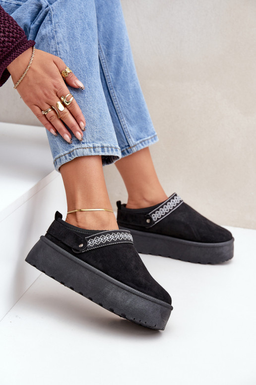 Schneestiefel Mit Dekorationen Haftem schZuarze Farbe Selithria