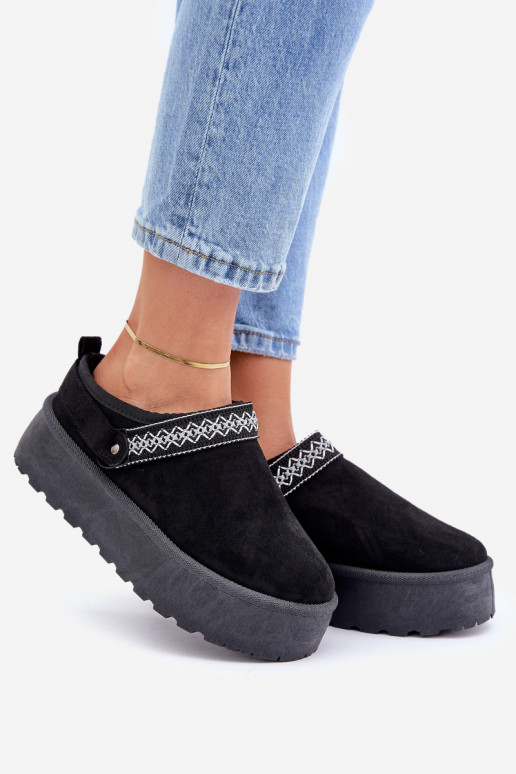 Schneestiefel Mit Dekorationen Haftem schZuarze Farbe Selithria