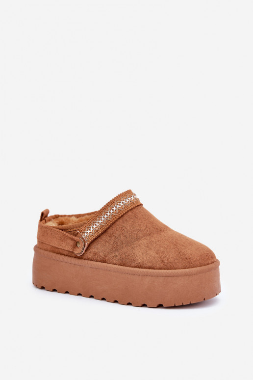 Schneestiefel Mit Dekorationen Haftem braune Farbe Selithria