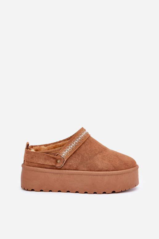 Schneestiefel Mit Dekorationen Haftem braune Farbe Selithria