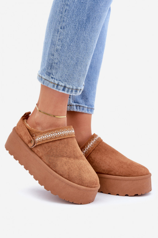 Schneestiefel Mit Dekorationen Haftem braune Farbe Selithria