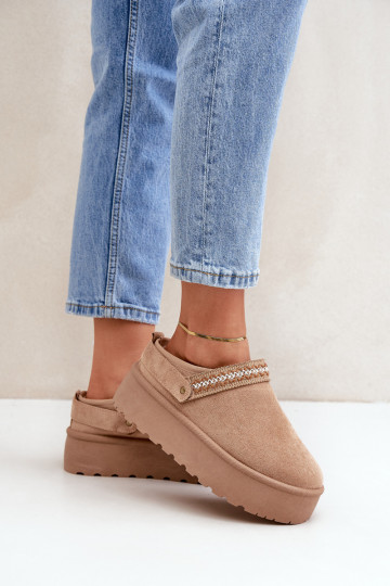 Schneestiefel Mit Dekorationen Haftem Beige Selithria 2