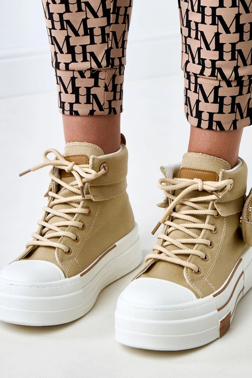 Yaren Braune High-Top Sneakers mit...