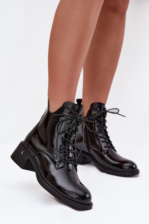 mit Lackeffekt sich Zuarm laufen Damenstiefel Klocke Vinceza 58602 schZuarze Farbe mit Lackeffekt sich Zuarm laufen Damenstiefel Klocke Vinceza 58602 schZuarze Farbe