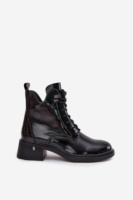 mit Lackeffekt sich Zuarm laufen Damenstiefel Klocke Vinceza 58602 schZuarze Farbe mit Lackeffekt sich Zuarm laufen Damenstiefel Klocke Vinceza 58602 schZuarze Farbe