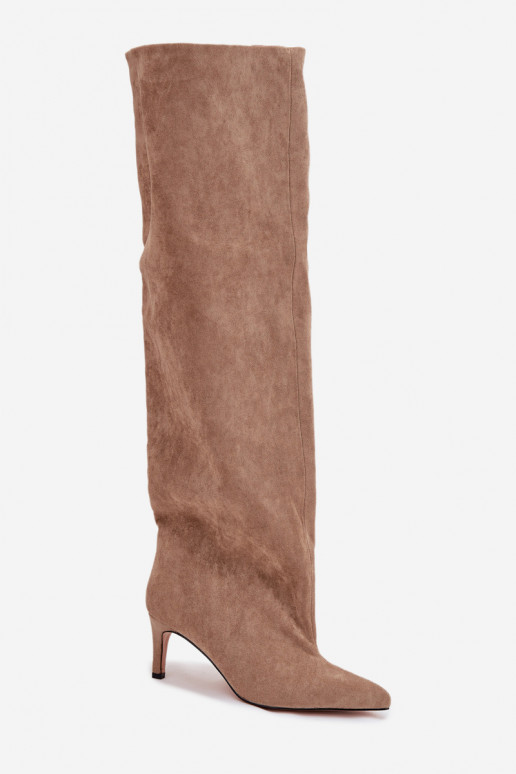 Damenstiefel mit dünnen Absätzen Ein überzeugendes Stilvollll Beige Es mussvilla