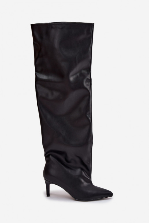 Damenstiefel mit dünnen Absätzen Ein überzeugendes Stilvollll schZuarze Farbe Es mussvilla