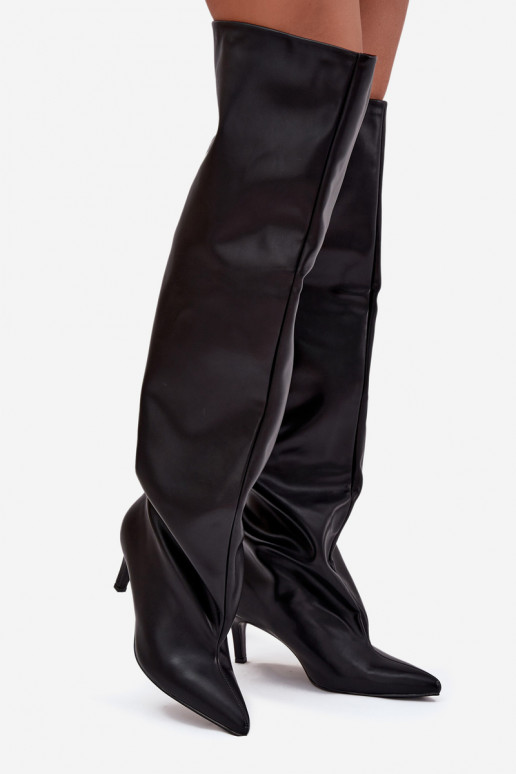 Damenstiefel mit dünnen Absätzen Ein überzeugendes Stilvollll schZuarze Farbe Es mussvilla