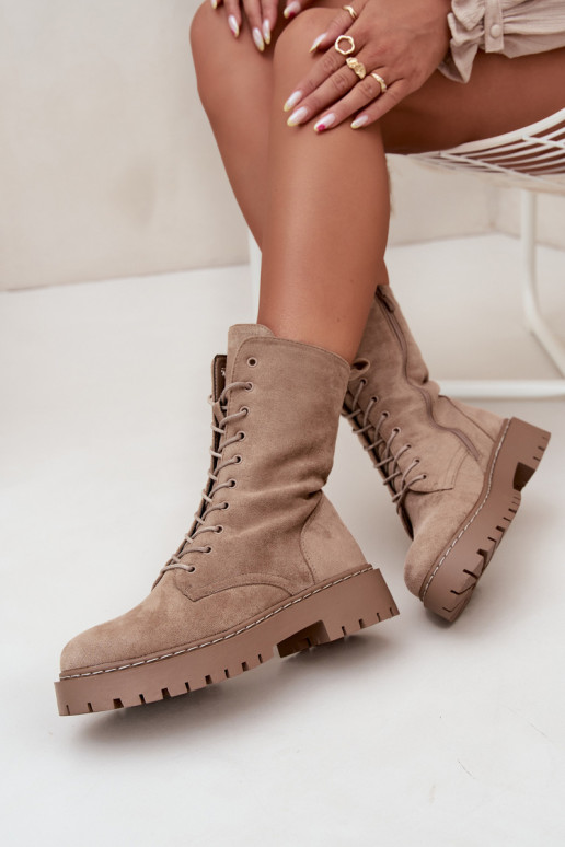 Arbeitsstiefeletten Feminin sich Zuarm laufen Khaki-Farbe Es mussrvielle