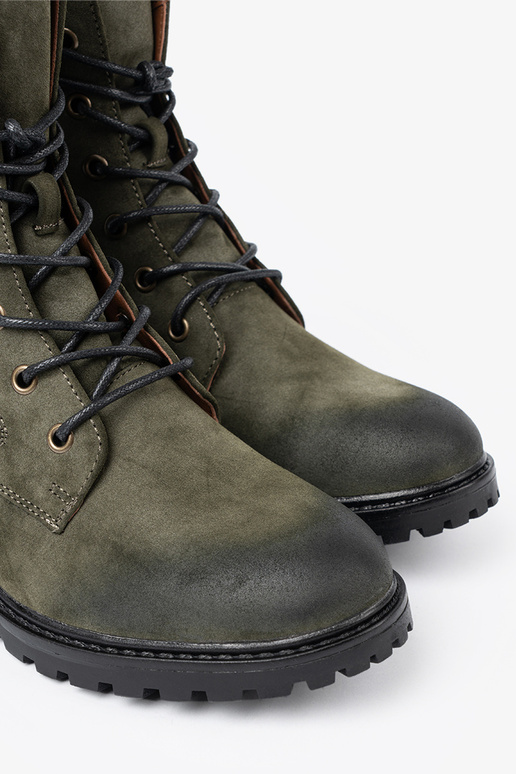 Khaki-Farbe-Farbe hohe Reitstiefel z niskim obcasem Khaki-Farbe-Farbe hohe Reitstiefel z niskim obcasem