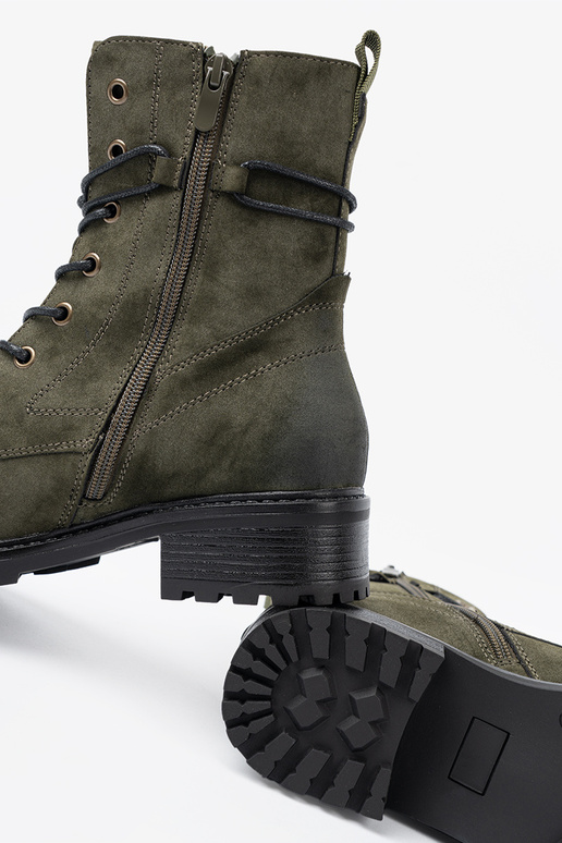 Khaki-Farbe-Farbe hohe Reitstiefel z niskim obcasem Khaki-Farbe-Farbe hohe Reitstiefel z niskim obcasem
