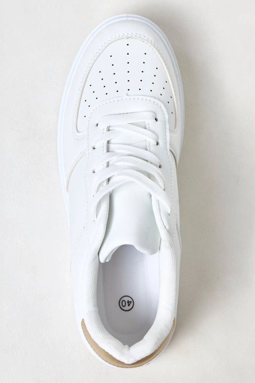 Weiße Sneakers mit Plattform und... Weiße Sneakers mit Plattform und...