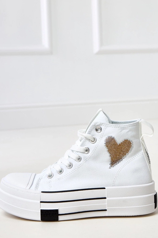 Weiße hohe Sneakers mit Plattform und...