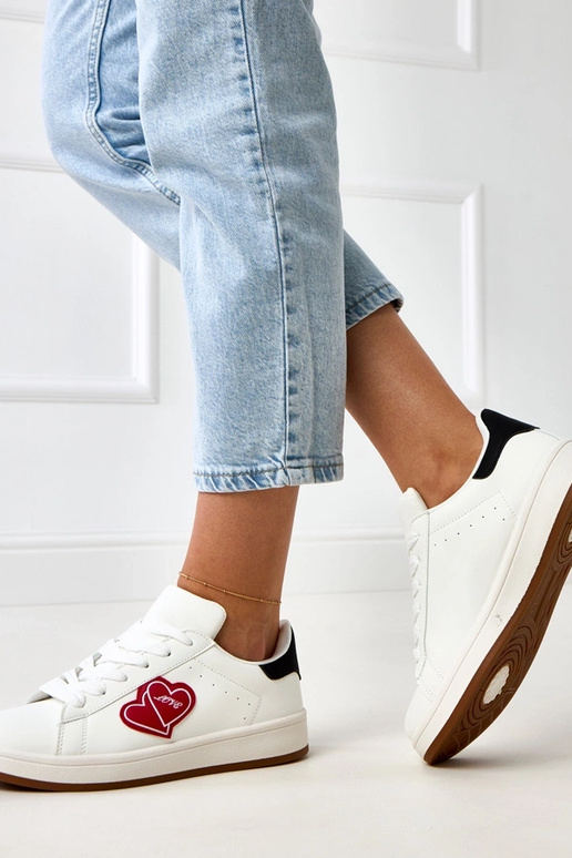 Weiße Sneakers mit Plattform und... Weiße Sneakers mit Plattform und...