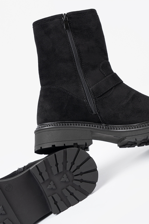 NoZuoczesne schZuarze Farbe Schuhe ze Silbermi klamrami