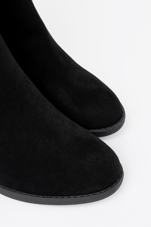 Eleganter Stil Schuhe schZuarze Farbe an der Ferse mit gerüschtem Oberteil