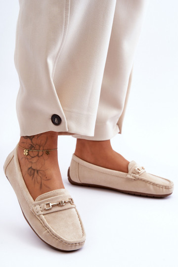 Klassische Wildledermokassins beige Corinell