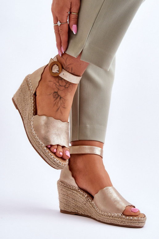 Haut Plateausandalen Comfort Shoe goldene Farbe Verola Haut Plateausandalen Comfort Shoe goldene Farbe Verola