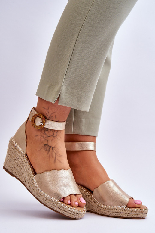 Haut Plateausandalen Comfort Shoe goldene Farbe Verola Haut Plateausandalen Comfort Shoe goldene Farbe Verola