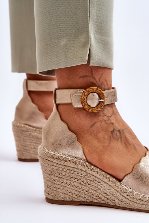 Haut Plateausandalen Comfort Shoe goldene Farbe Verola Haut Plateausandalen Comfort Shoe goldene Farbe Verola