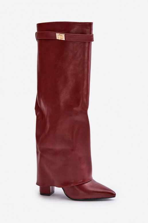 Damenstiefel Eko HautINyZuiniętą CholeZuką mit Absätzen Burgund Avamora Damenstiefel Eko HautINyZuiniętą CholeZuką mit Absätzen Burgund Avamora