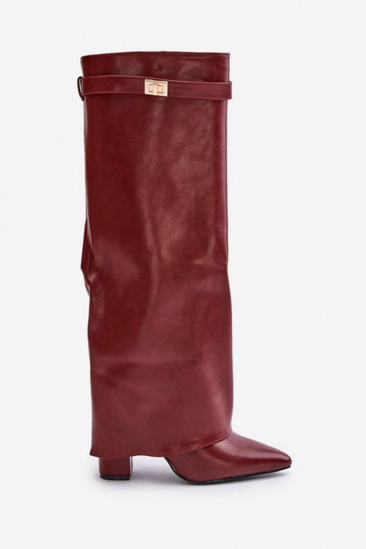 Damenstiefel Eko HautINyZuiniętą CholeZuką mit Absätzen Burgund Avamora Damenstiefel Eko HautINyZuiniętą CholeZuką mit Absätzen Burgund Avamora