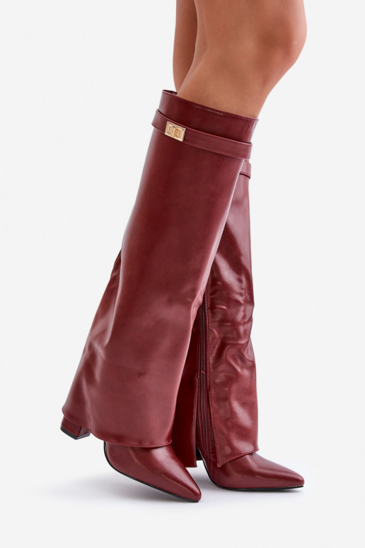 Damenstiefel Eko HautINyZuiniętą CholeZuką mit Absätzen Burgund Avamora Damenstiefel Eko HautINyZuiniętą CholeZuką mit Absätzen Burgund Avamora