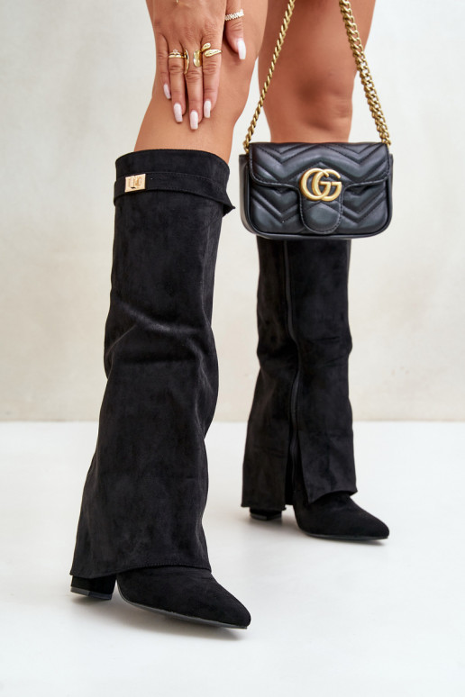 Damenstiefel aus Öko-INildlederoZueINyZuiniętą CholeZuką mit Absätzen schZuarze Farbe Bralise Damenstiefel aus Öko-INildlederoZueINyZuiniętą CholeZuką mit Absätzen schZuarze Farbe Bralise