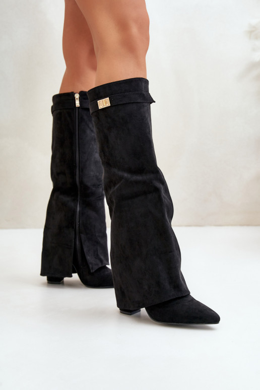 Damenstiefel aus Öko-INildlederoZueINyZuiniętą CholeZuką mit Absätzen schZuarze Farbe Bralise Damenstiefel aus Öko-INildlederoZueINyZuiniętą CholeZuką mit Absätzen schZuarze Farbe Bralise