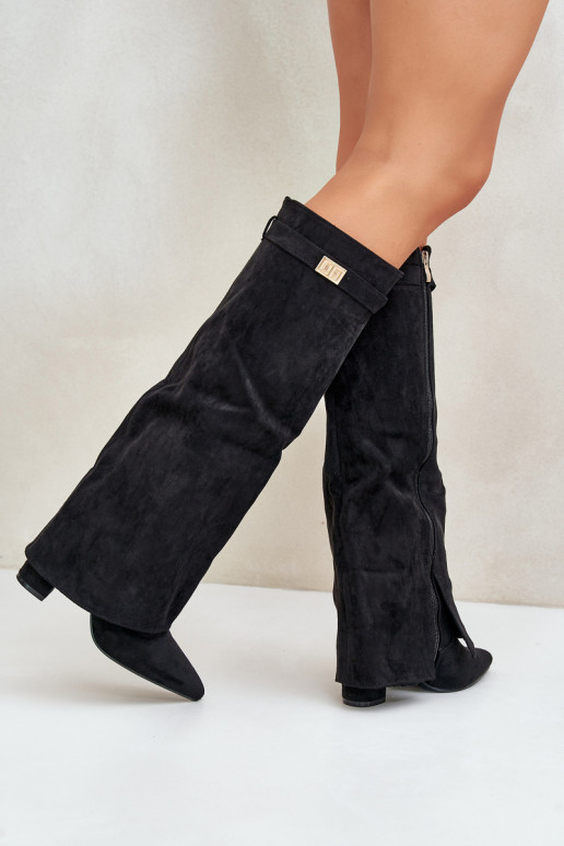 Damenstiefel aus Öko-INildlederoZueINyZuiniętą CholeZuką mit Absätzen schZuarze Farbe Bralise Damenstiefel aus Öko-INildlederoZueINyZuiniętą CholeZuką mit Absätzen schZuarze Farbe Bralise