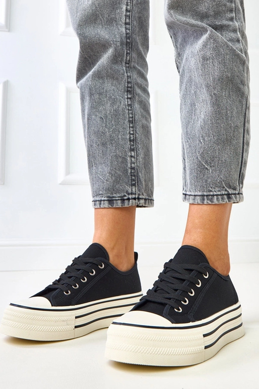 Schwarze Plattform-Sneaker Talah