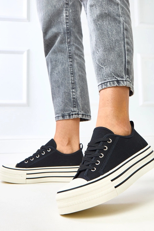 Schwarze Plattform-Sneaker Talah