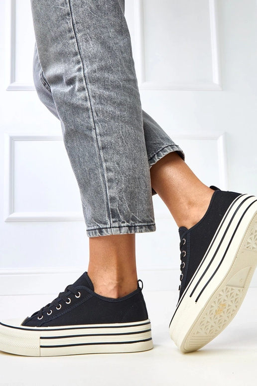 Schwarze Plattform-Sneaker Talah