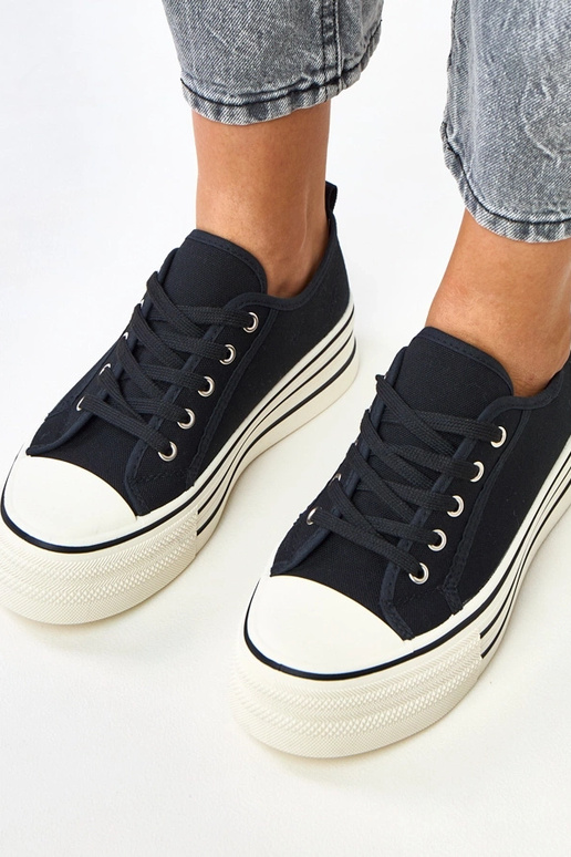 Schwarze Plattform-Sneaker Talah