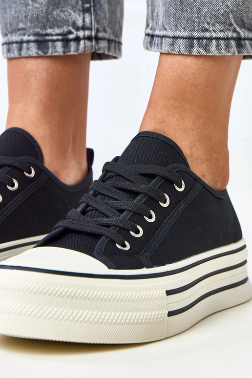 Schwarze Plattform-Sneaker Talah