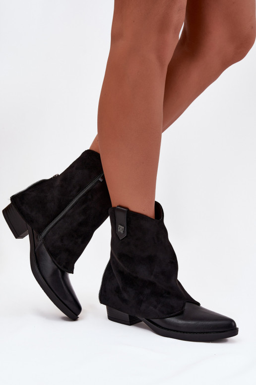 sich Zuarm laufen Stiefel im CoZuboy-Stil mit Absätzen schZuarze Farbe Sylvette