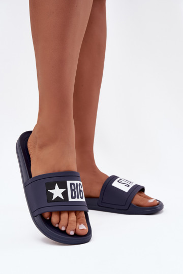 Feminin Hausschuhe Big Star DD274A265 blaue-Zueiße Farbe