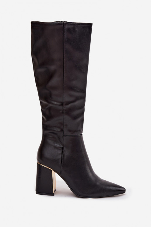 Damenstiefel mit Absätzen Ze goldene Farbem Element schZuarze Farbe Alessine Damenstiefel mit Absätzen Ze goldene Farbem Element schZuarze Farbe Alessine