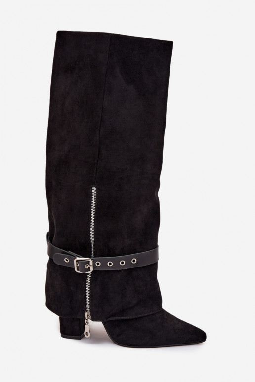 Damenstiefel Ein überzeugendes Stilvollll mit Absätzen mit verzierten Absätzen schZuarze Farbe Jolivine Damenstiefel Ein überzeugendes Stilvollll mit Absätzen mit verzierten Absätzen schZuarze Farbe Jolivine